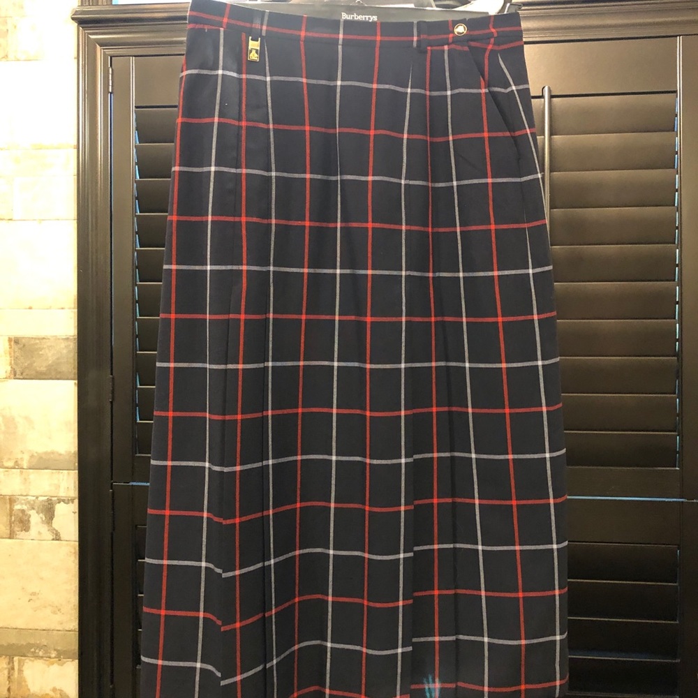 Burberry traditional plaid wool skirt